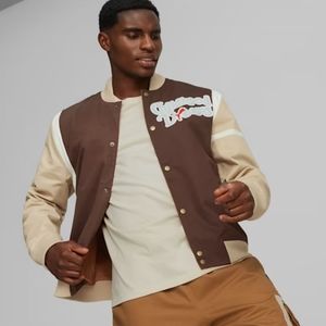 Puma Mens Size Medium Childhood Dreams Basketball Varsity Jacket Reversible
